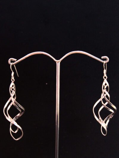 8-shaped-pure silver earrings