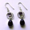 Amethyst-pure silver earring