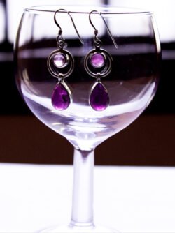 Amythyst-real silver earrings