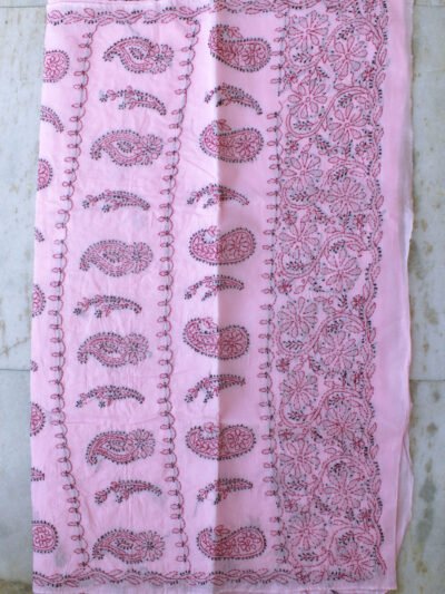 Baby-pink-cotton-chikankari-Saree