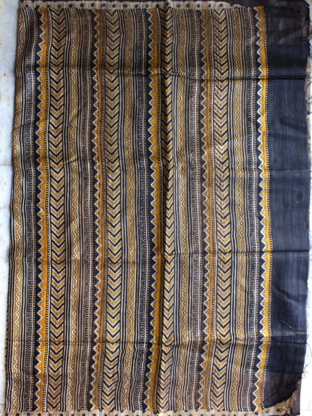 Beige-black-yellow-katia-tussar-silk-sari