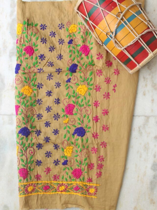 Beige-brown-phulkari-cotton-punjabi-salwar