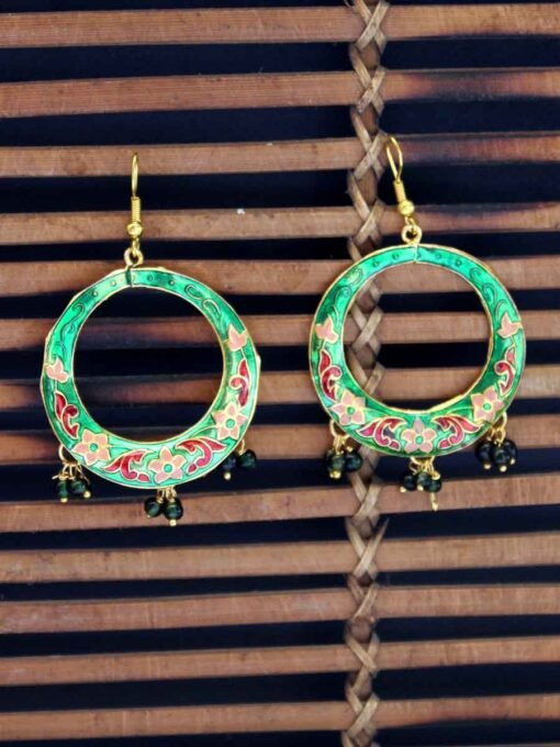 Big-green-meenakari-earrings