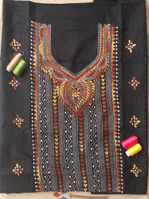 Black-and-brown-kanthawork-cotton-kurta-fabric-jpg
