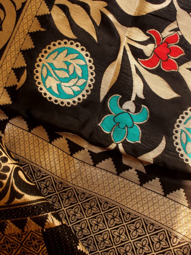 Black-art-silk-meenakari-banarasi-dupatta