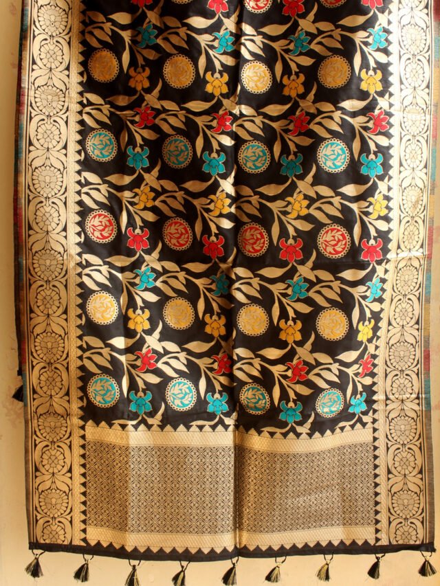 Black-poysilk-kimkwab-banarasi-dupatta-