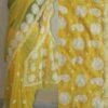 Bright-yellow-georgette-chikankari-sari at Shilphaat