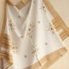 Brown,-yellow-Border,-white-mirrorwork-bhujodi-shawl