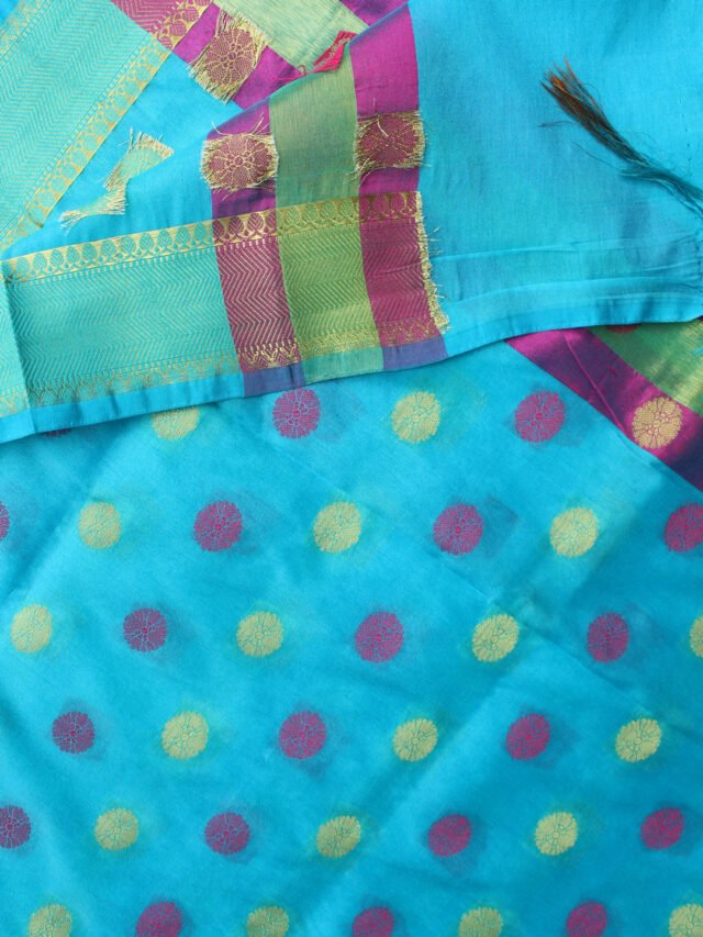 Cyan-blue-and-magenta-banarasi-dupatta