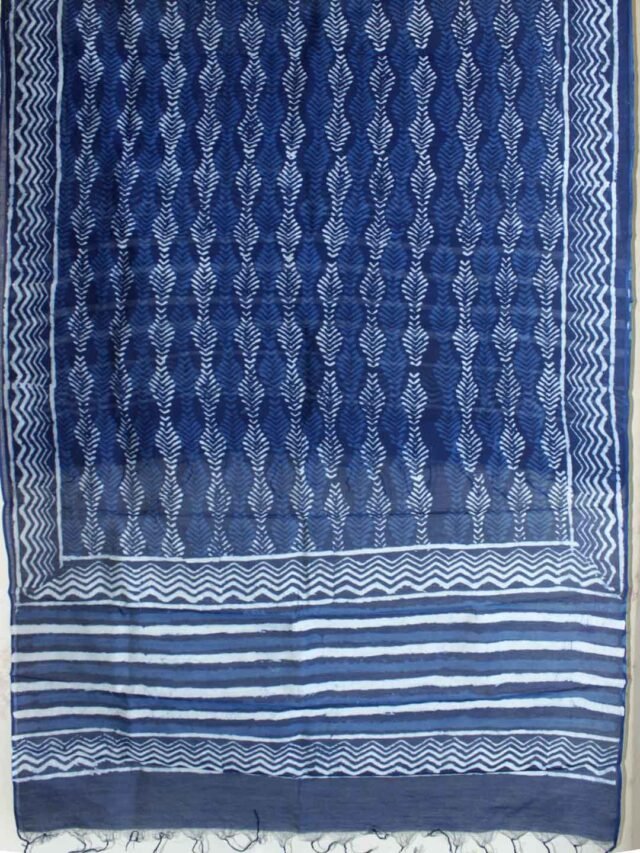 Dabu-indigo-block-printed-chanderi-Dupatta