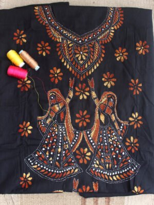 Dancing-girls-kanthwork-cotton-kurta-fabric