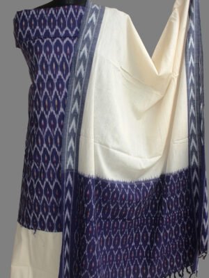 Dark-blue-and-off-white-ikat-cotton-suit