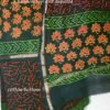 Dark-green-and-orange-bagru-print-silk-cotton-dress-material