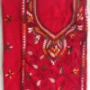 Dark-red-kanthawork-cotton-ladies-kurta-fabric