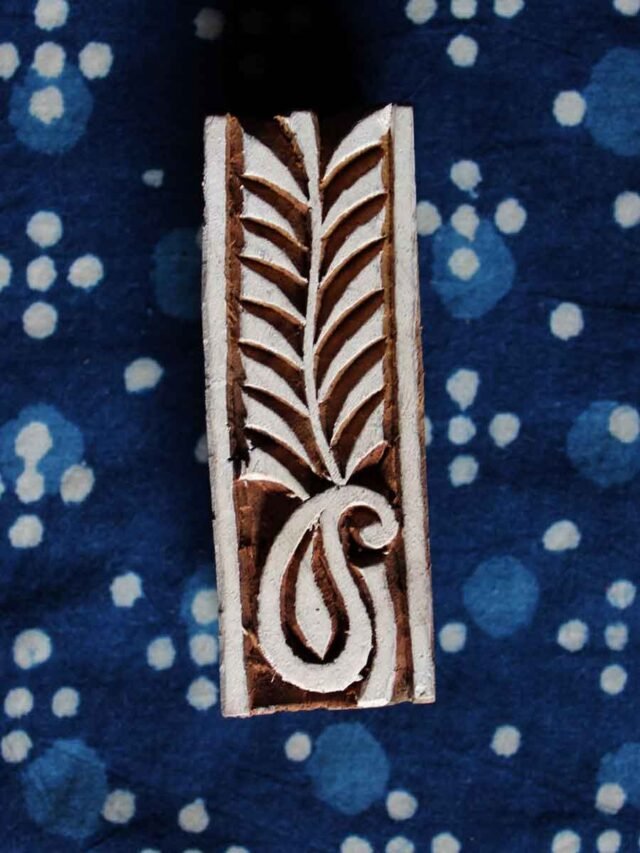 Engraved leaf Printing block