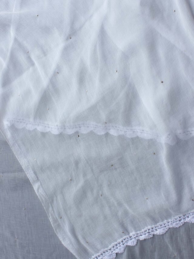 Fardi-mukaish-crochet-border-chiffon-dupatta Shilphaat