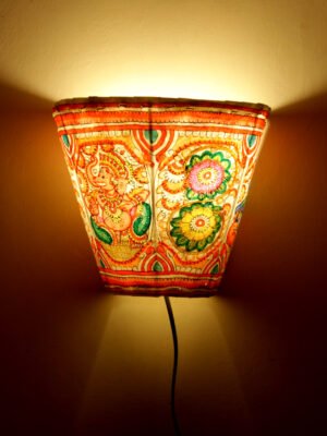 Handmade Ganesha-leather-wall lamp