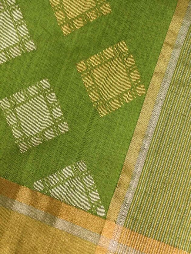 Golden-silver-zari-work-pear-green-chanderi-saree