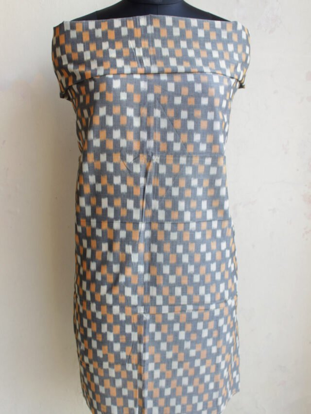 Gray-ikat-mercerized-cotton-kurta-fabric