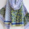 Green-and-white-block-printed-cotton-dress-material at Shilphaat.com