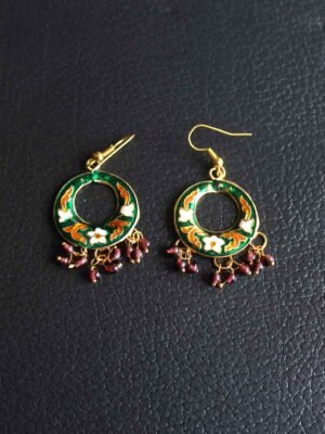 Green-meenakari-earrings