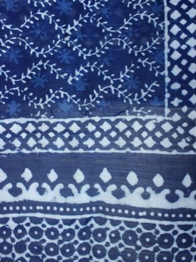 Indigo-dabu-block-print-silk-shawl
