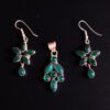 Jade-Silver pendant earrigs set