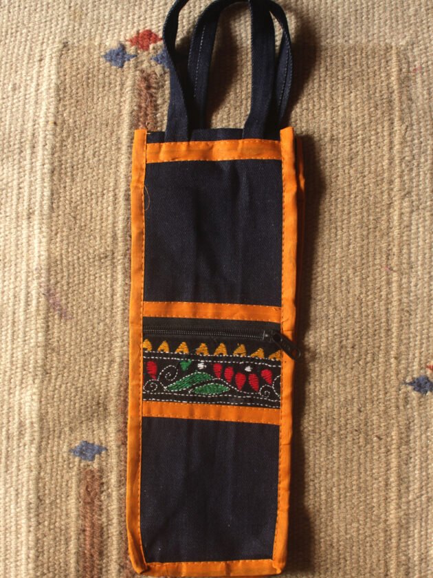 Kantha-Denim-bottle-Bag