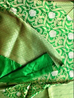Leaf-green-silk-brocade-banarsi-bridal-odhani