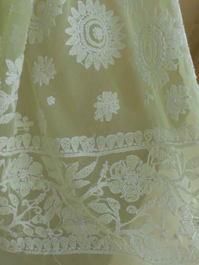 Light-yellow-jorget-chikankari-saree