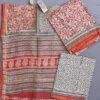 Madder-Red-and-Beige-Block-Printed-Chanderi-Ladies-Suit at Shilphaat.com