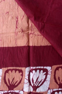 Maroon-and-Brown-pink-pure-cotton-batik-sari