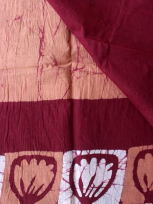 Maroon-and-Brown-pink-pure-cotton-batik-sari