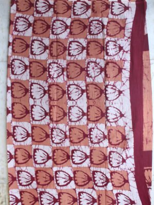 Maroon-and-brown-pink-mul-cotton-batik-sari