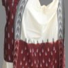 Maroon-and-white-ikat-cotton-suit
