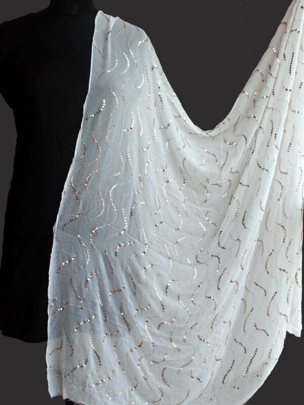 white party wear dupatta