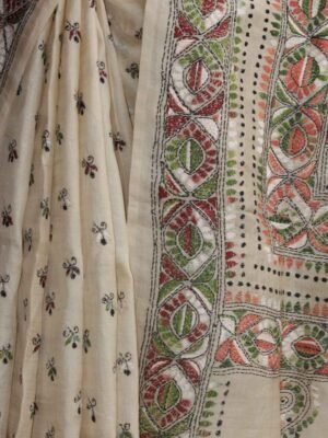 Off-white-kanthaa-tasar-silk-sari