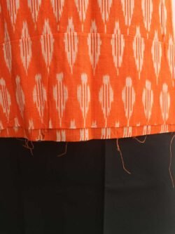 Orange-and-Black-ikat-cotton-salwar-kurta-set