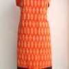 Orange-and-black-ikat-cotton-2pc-ladies-suit-set