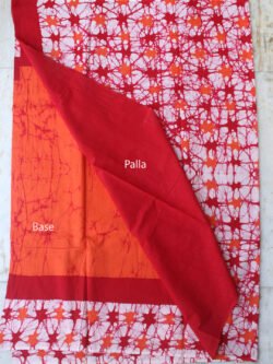 Orange-and-red-mul-cotton-batik-saree