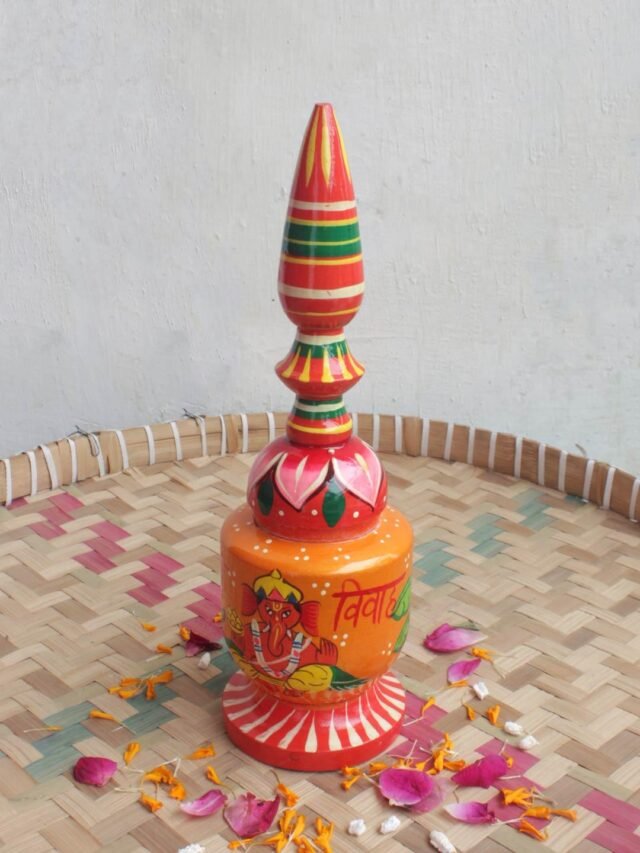 Orange-base-long-wooden-sindur-dani Shilphaat