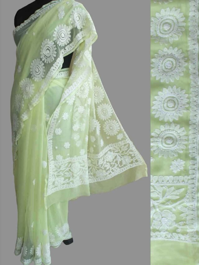 Pale--yellow-georgette-chikankari-saree
