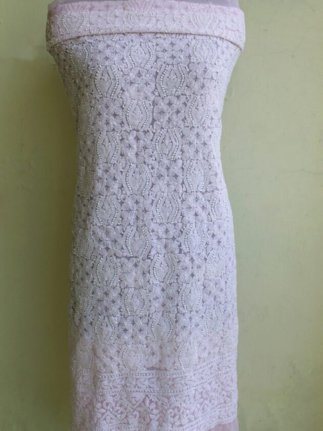 Pastel-pink-georgette-chikankari-kurta-fabric