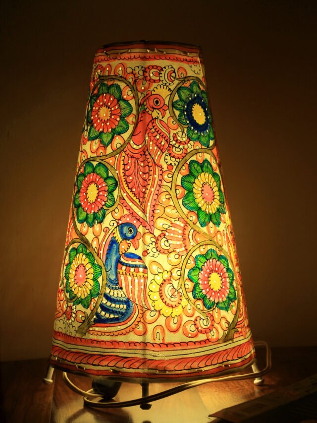 Peacocks-handpainted-big-leather-bed-side-lamp