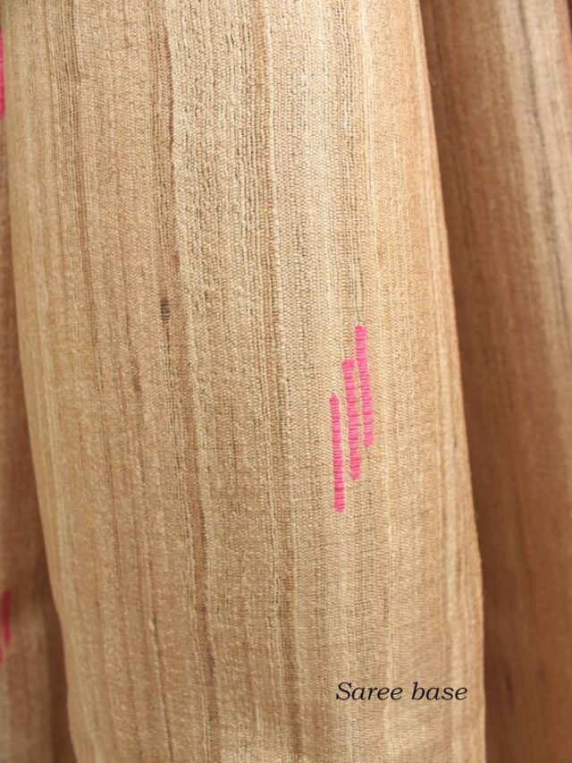 Pink-and-beige-bhagalpuri-raw-silk-saree