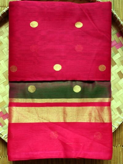 Pink-and-green-pure-zari-chanderi-silk-sari