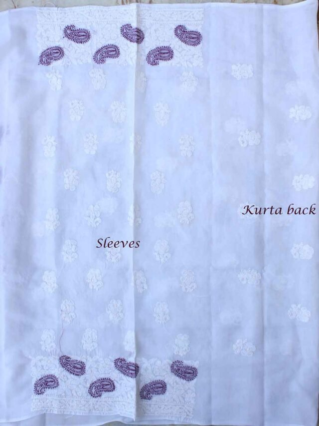 Purple-and-white-chikankari embroidered-cotton-suit