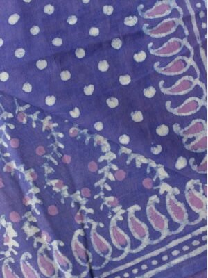Purplea-and-pink-cotton-block-printed-sari