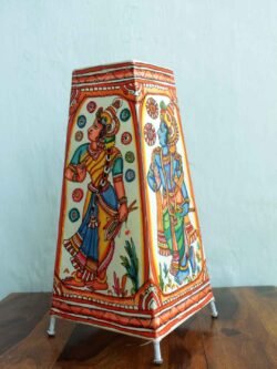 Radha-krishna-handpainted-leather-puppetry-bed-side-lamp