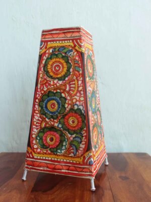 Rectangular-long-floral-design-leather-puppetry-home-lamp